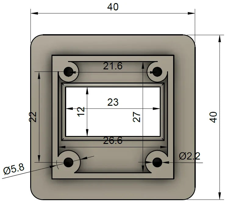 Blende für 0.96″ OLED Display I2C Arduino
