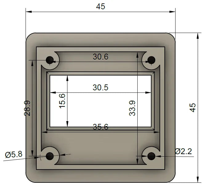 Blende für 1.3″ OLED Display I2C Arduino