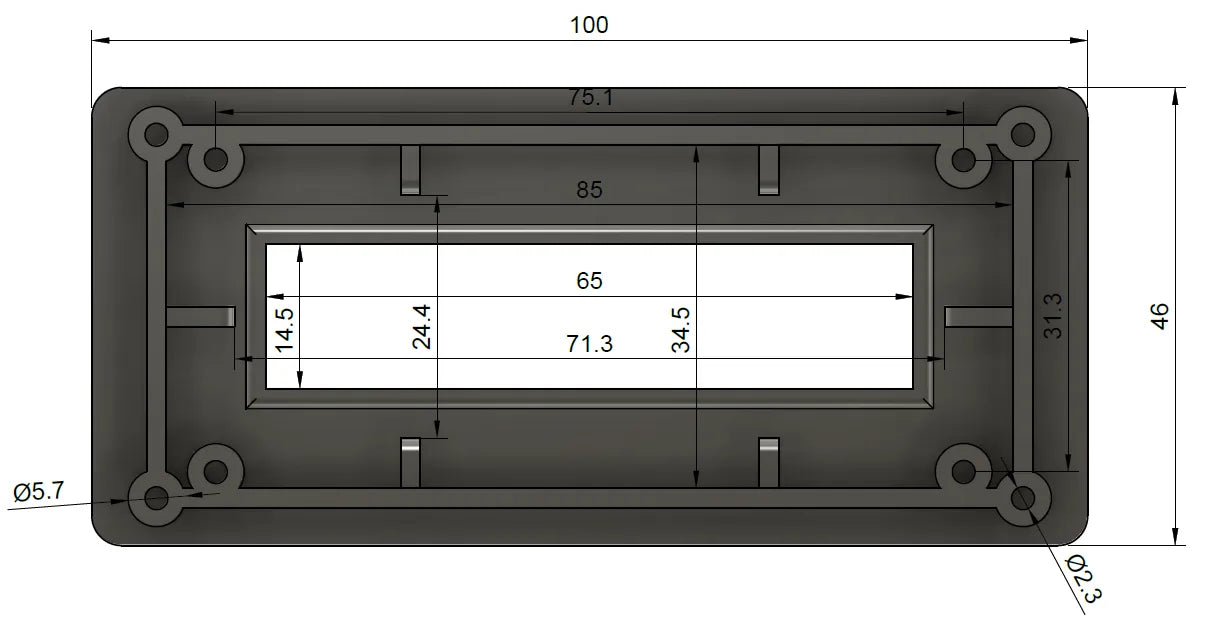 Blende für 16×2 LCD Display mit I2C Schnittstelle 1602A HD44780
