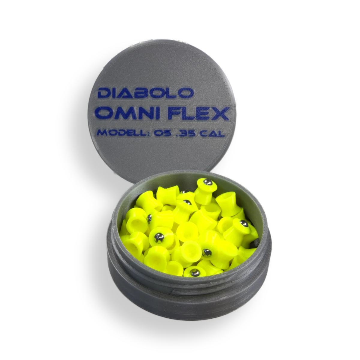 Omni Flex TPU Diabolo 9mm / .35cal mit 5mm Stahlkugel – Hochpräzise Hybrid-Munition