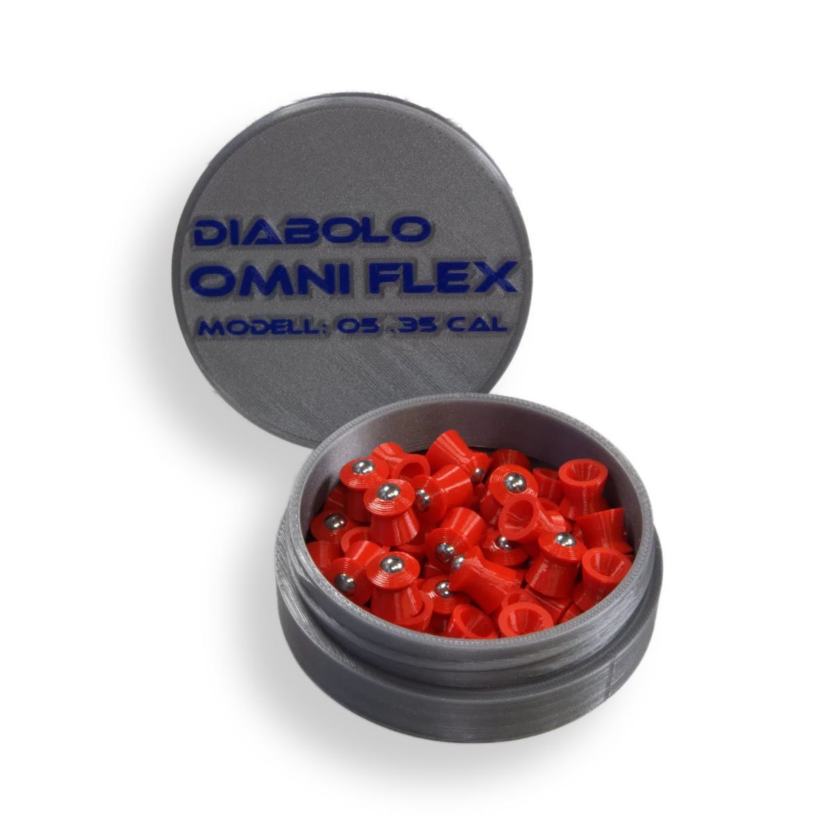 Omni Flex TPU Diabolo 9mm / .35cal mit 5mm Stahlkugel – Hochpräzise Hybrid-Munition