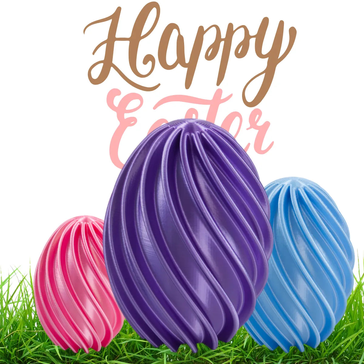 Elegantes Osterei mit gedrehtem Design 02: Moderne Osterdekoration 120-180mm