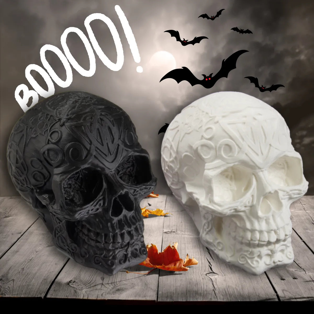 Mystischer Schädel: Keltischer Totenkopf für unheimliche Halloween-Stimmung