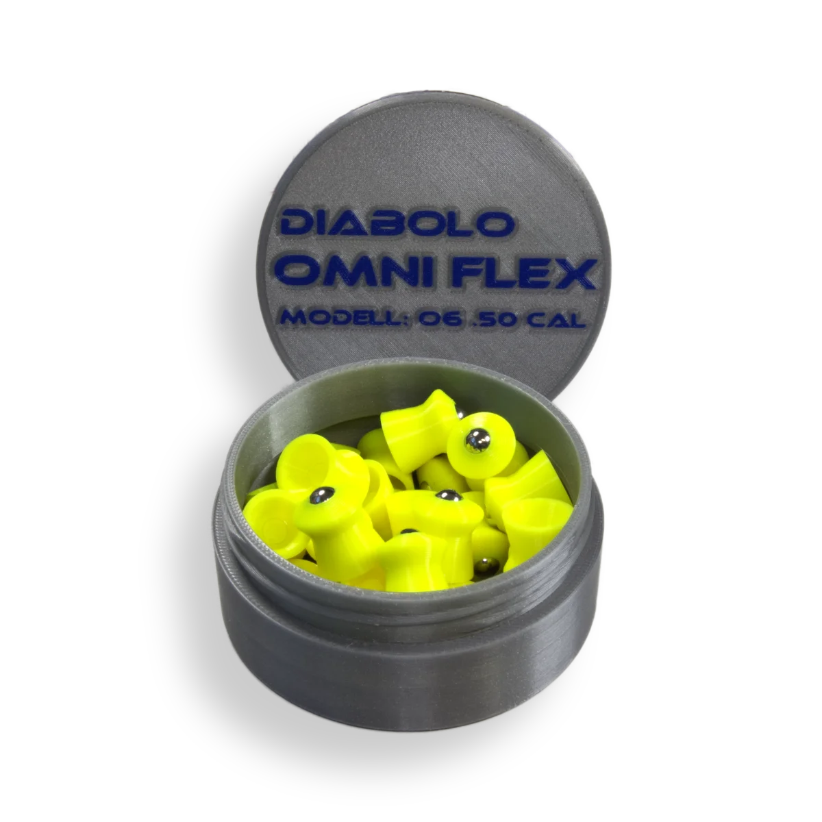 Omni Flex TPU Diabolo 12.7mm / .50cal mit 6mm Stahlkugel – Hochpräzise Hybrid-Munition