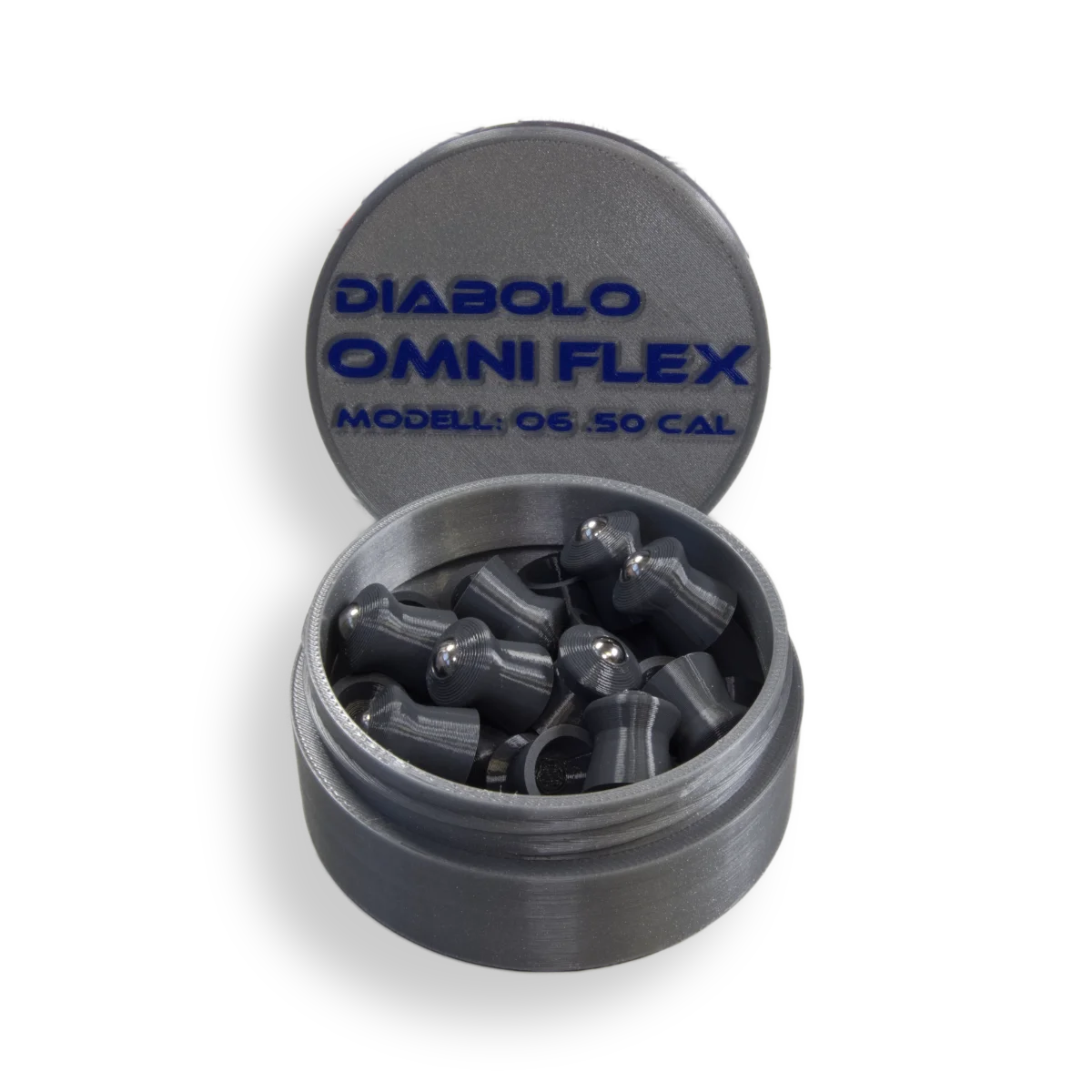 Omni Flex TPU Diabolo 12.7mm / .50cal mit 6mm Stahlkugel – Hochpräzise Hybrid-Munition