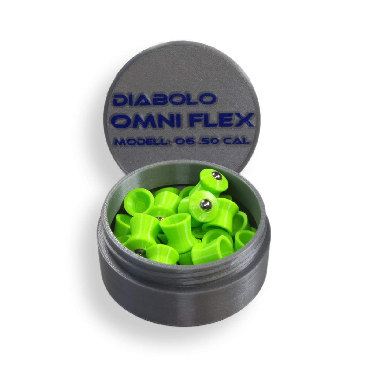 Omni Flex TPU Diabolo 12.7mm / .50cal mit 6mm Stahlkugel – Hochpräzise Hybrid-Munition